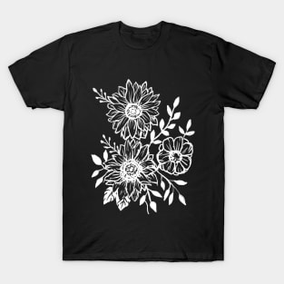 Sunflowers, Wildflowers, Boho, Hippie, Hand drawn T-Shirt